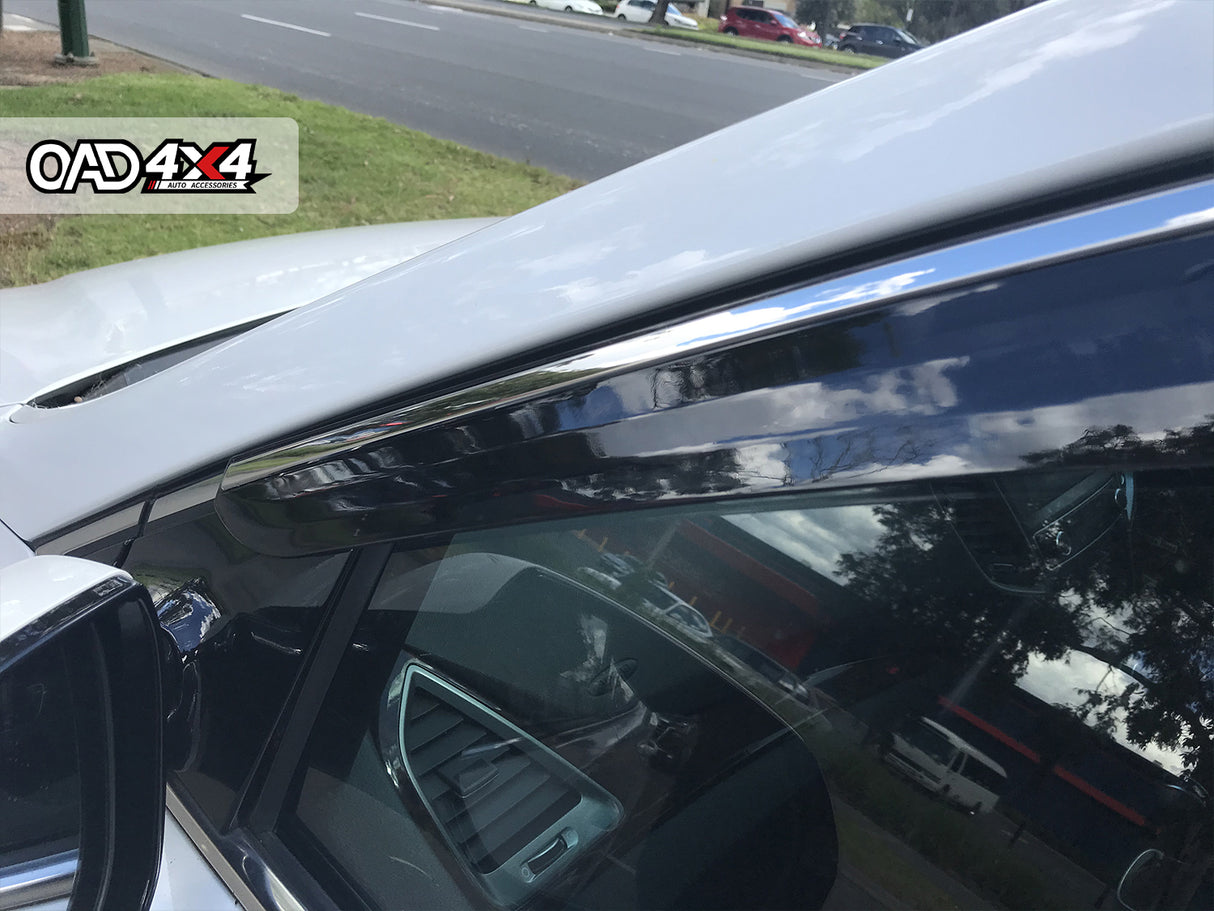 Stainless Edge Weather Shields for Hyundai Santa Fe DM Series 2012-2018