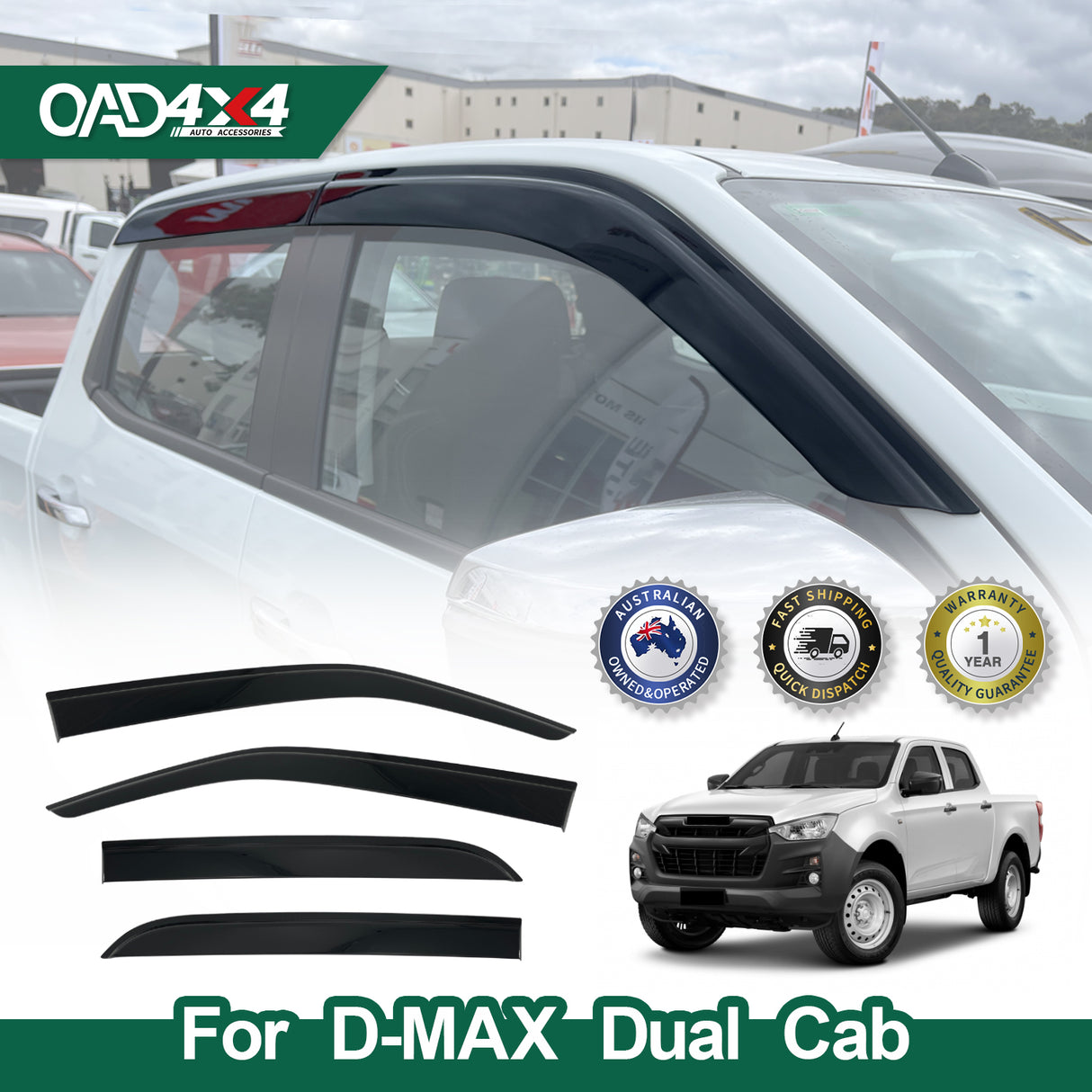 Injection Weather Shields for ISUZU DMAX D-MAX Dual Cab 2020-onwards