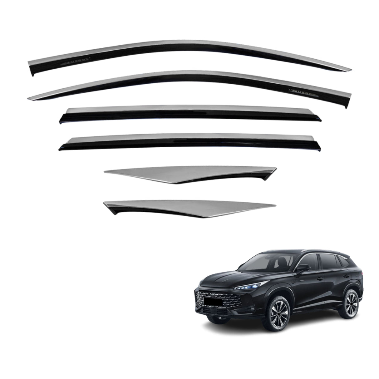 Injection Stainless Weather Shields for MG HS 2024-Onwards 6PCS
