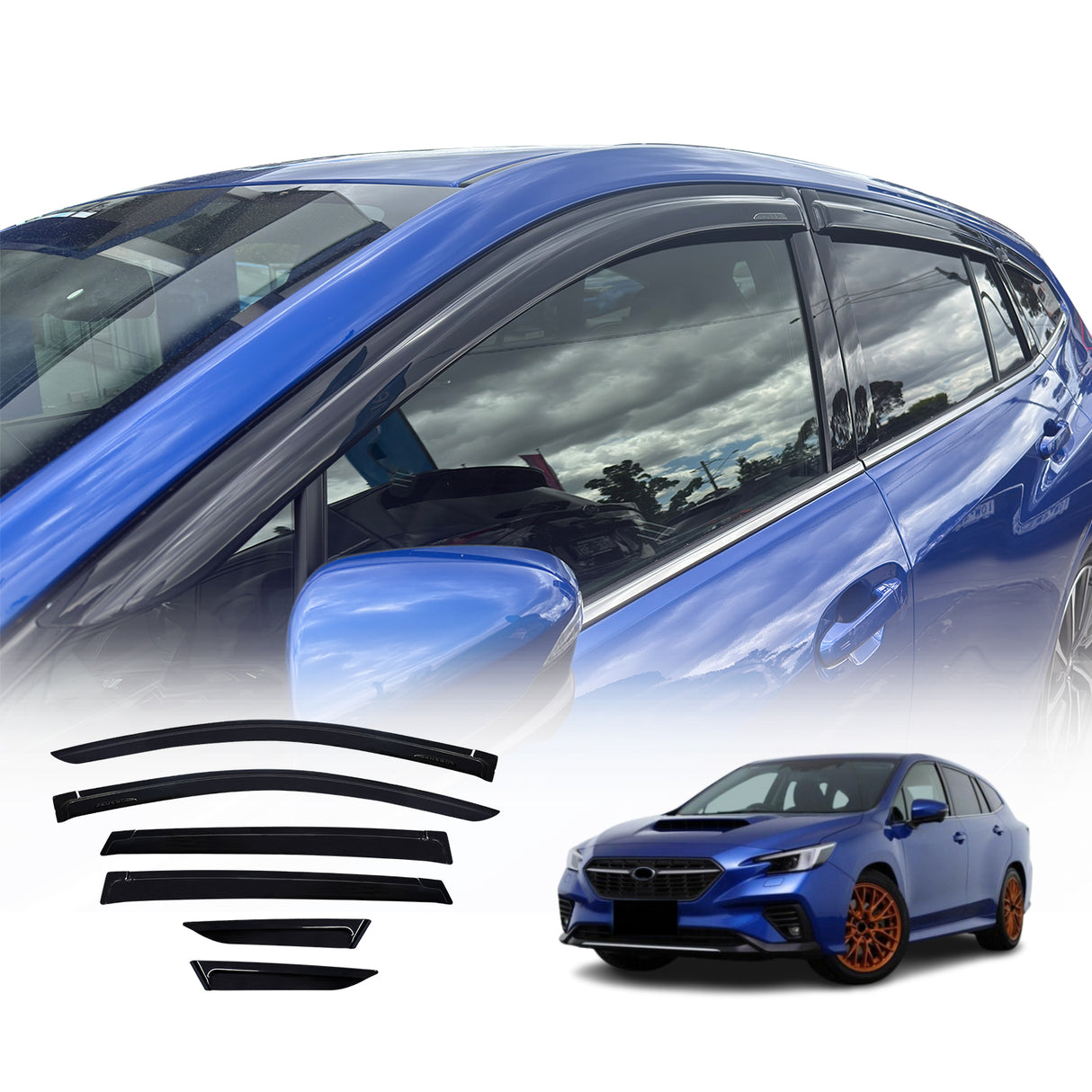 Luxury Weather Shields for Subaru WRX Wagon 2022-Onwards 6PCS