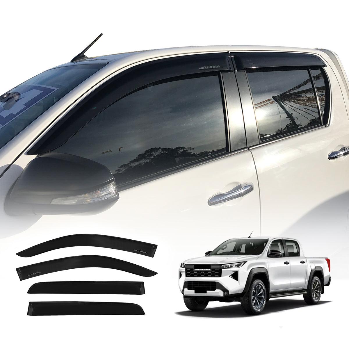 Injection Weather Shields for Toyota Hilux Dual Cab 2025-Onwards