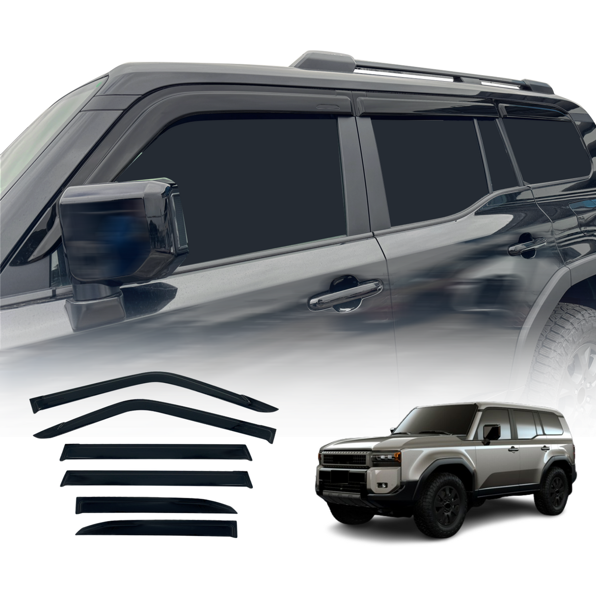 Pre-order Weather Shields for Toyota Land Cruiser Prado 250 LC250 2024-Onwards 6PCS