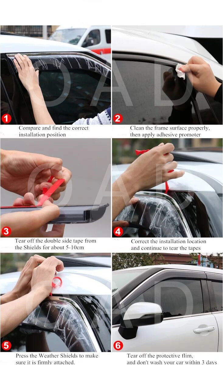 How to install weathershields / Installation Steps of Weather Shields Weathershields Window Visor
