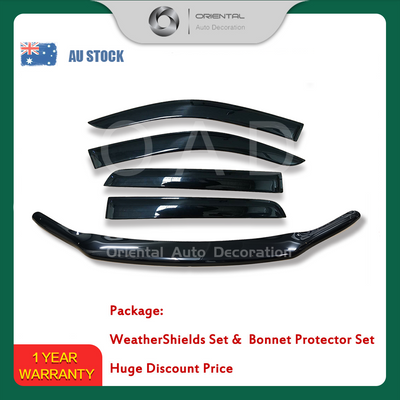 Bonnet Protector & Weathershields Weather Shields Window Visor For Toyota Hilux Dual Cab 2015-2020 #BC