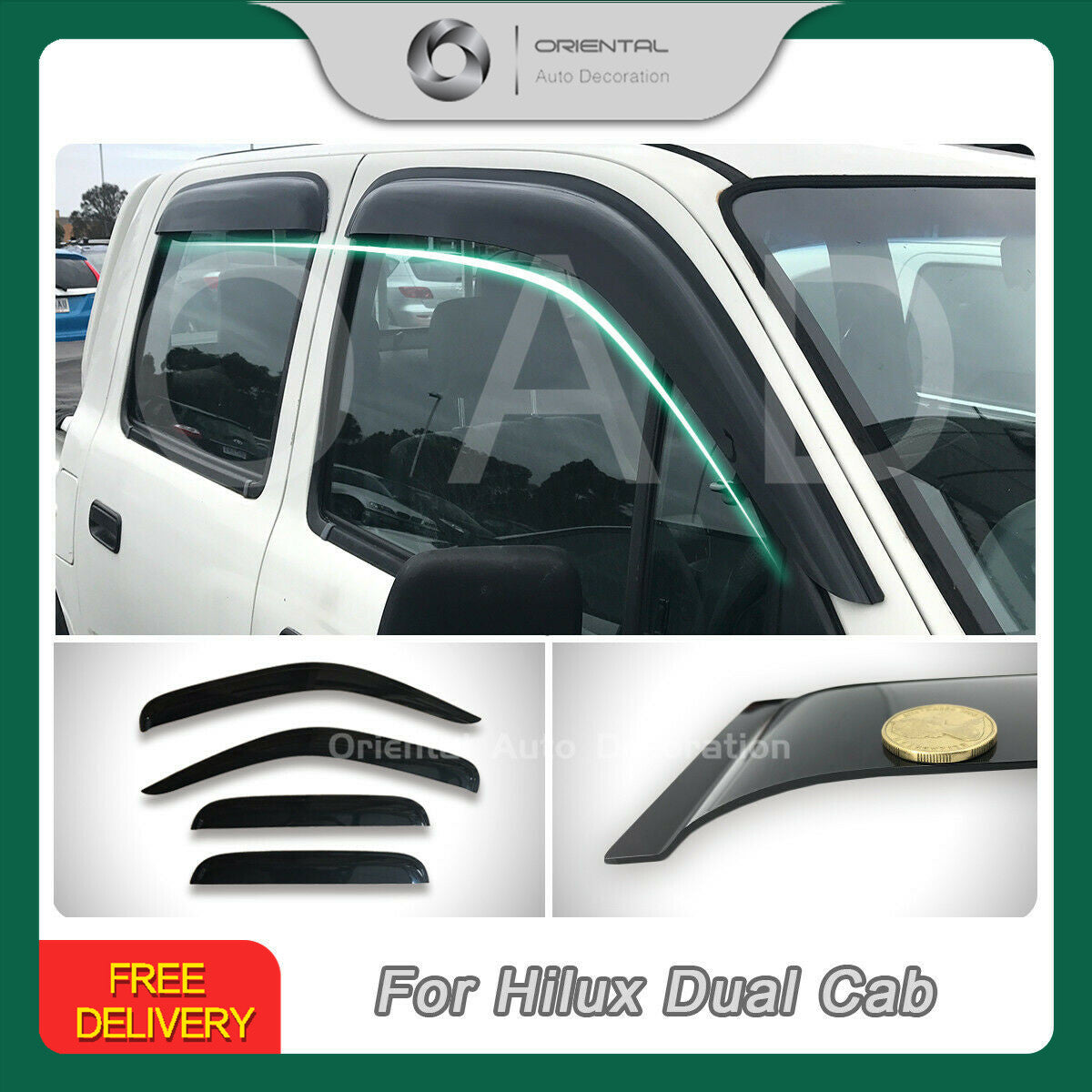 Premium Weathershields For Toyota Hilux Dual Cab 1997-2005 Weather Shields Window Visor